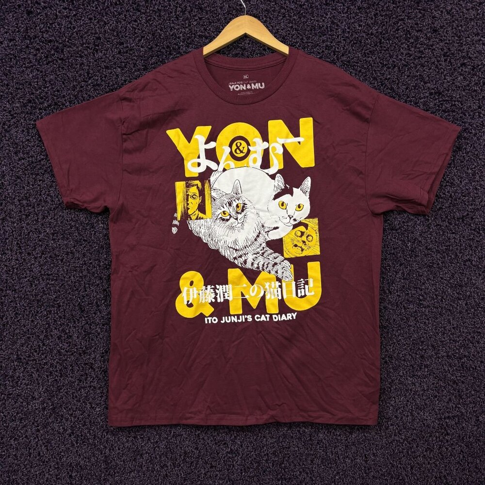 Yon & Mu Junji Ito Cat Diary Horror Manga T-shirt XL